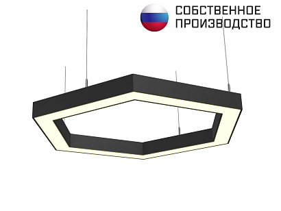 Светильник шестиугольный 530х610х50 3000К 54W Черный