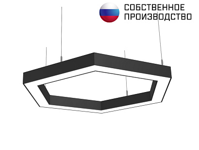 Светильник шестиугольный 530х610х50 5000К 54W Черный